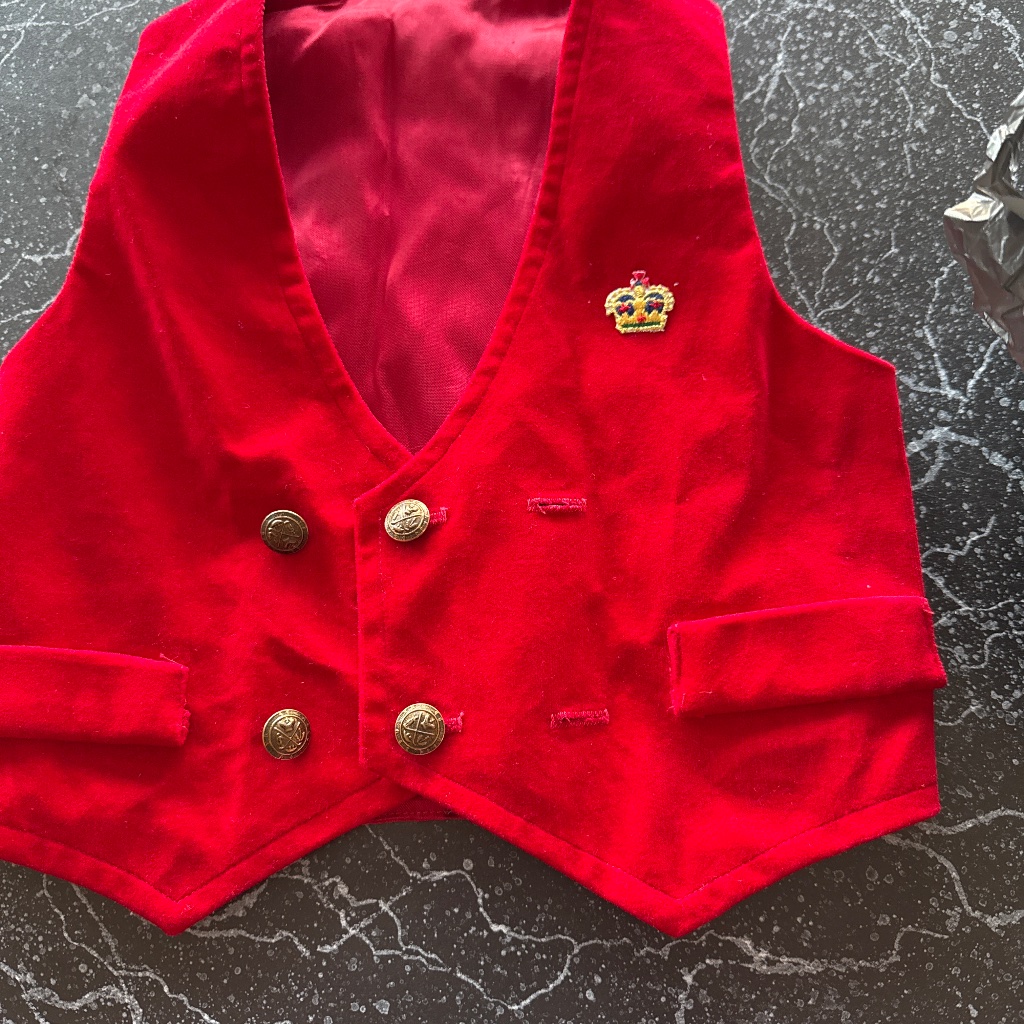 Vintage Made In Usa 4t Boys Velvet Jumper Vest